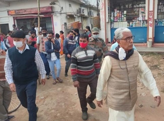 Opposition leader Manik Sarkar visited Fire Accident Affected areas